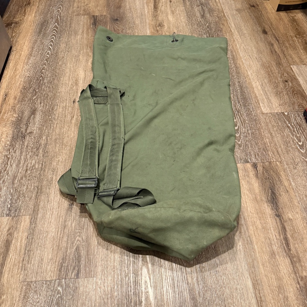 US Military Duffel Bag Unisex Large Olive Green Canvas Sea Bag Backpack Surplus